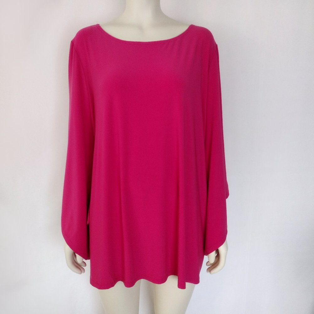 Studio EY Hot Pink Kimono Sleeve Pullover Blouse